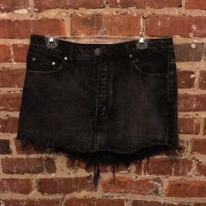 Vestique Total Burnout Black Denim Skirt